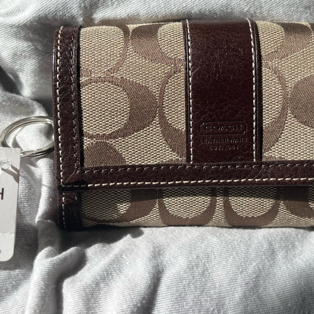 SOLD Coach Signature Brown and Tan Wallet Not For Sale